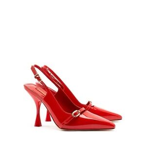 NEW Larroude Es‎ Hi Red Patent Slingback Heels Pumps Size 5